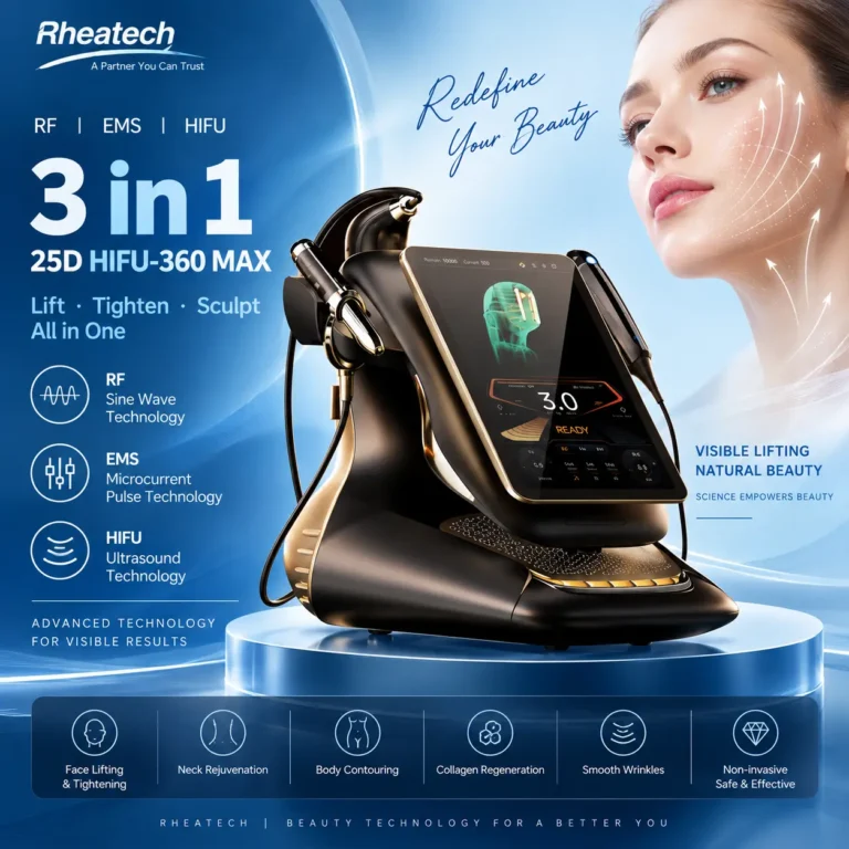 25D HIFU RF EMS technology for skin lifting and tightening