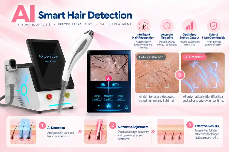 AI hair detection system for diode laser hair removal