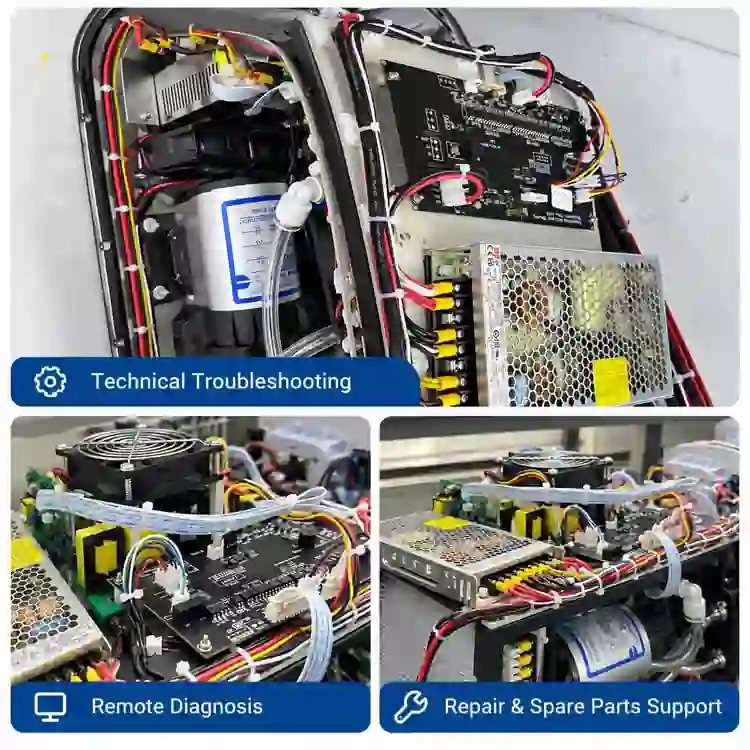 Aesthetic laser machine internal components and technical after-sales support